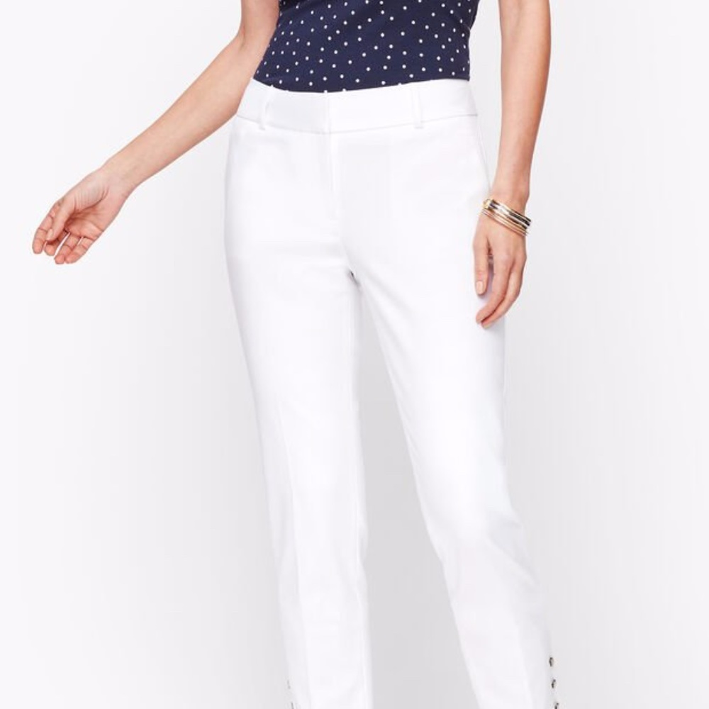 Talbots Hampshire Ankle Pants - Double Weave - Button Hem